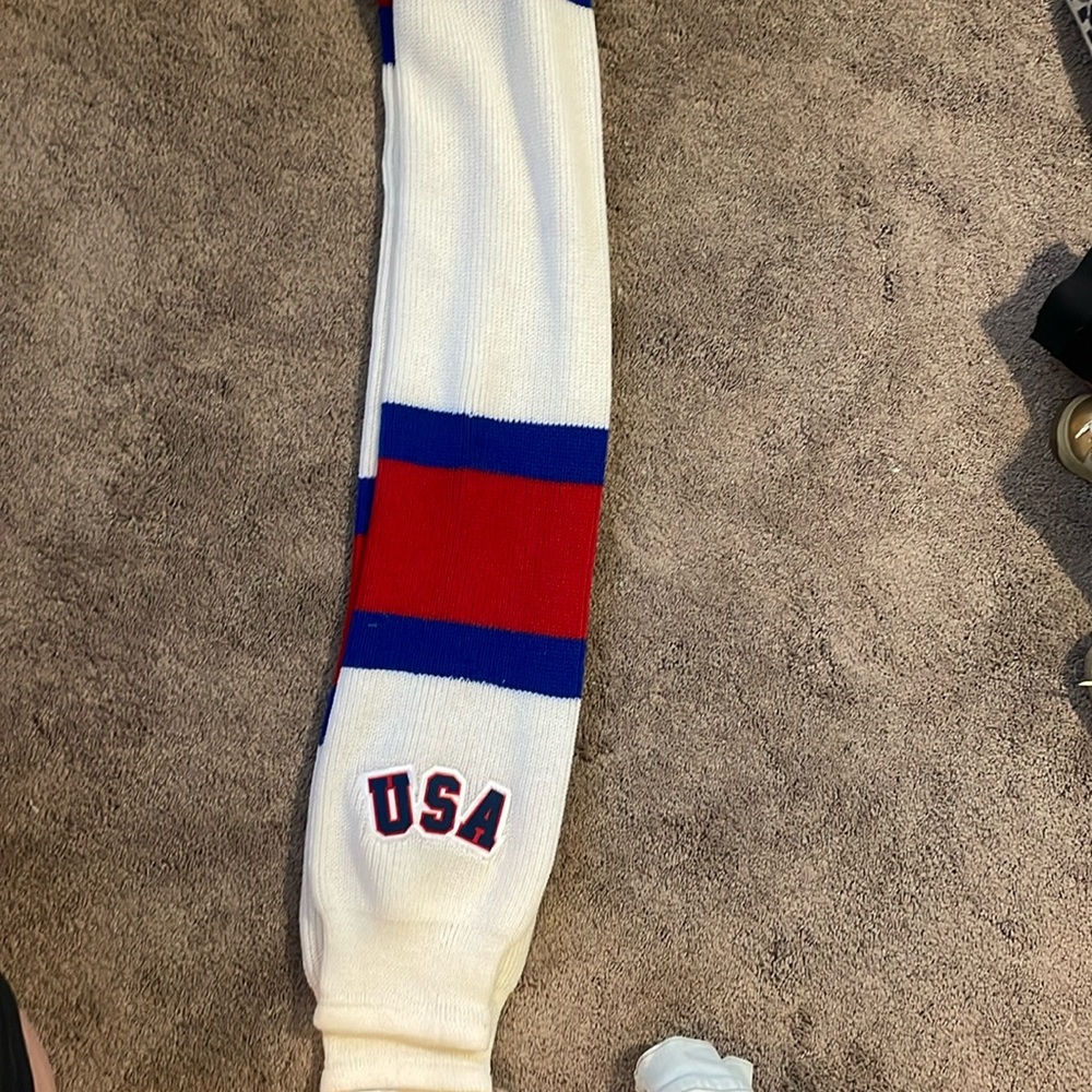 Team USA hockey sock scarf